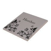 黒檀蝶フローラタイル タイル (側面)