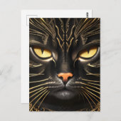 黒檀金ゴールドキャットポストカード ポストカード (正面/裏面)