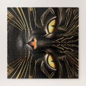 黒檀金ゴールド猫 ジグソーパズル (横)