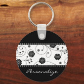 黒檀開花バナーキーチェーン キーホルダー (正面)