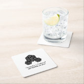 黒檀D20サイコロ結婚紙コースター スクエアペーパーコースター (インサイチュ)