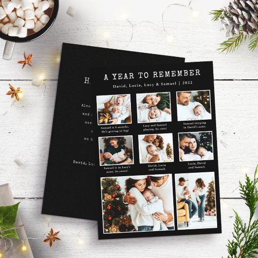 黒正月写真ホリデーカード シーズンカード