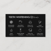 黒歯のホワイトニングのアフターケアのヒント 名刺 (裏面)