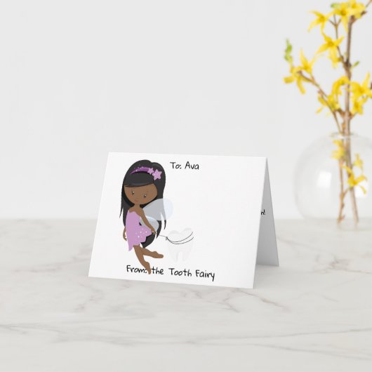 黒歯パーソナライズされたの妖精 カード (黄色い花)