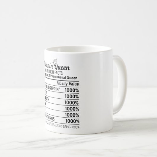 黒歴メラニン女王の栄養事実マグカップ コーヒーマグカップ (正面右)