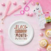 黒歴ヶ月アフロ・メラニン黒人女性アフロ ペーパープレート (パーティー)