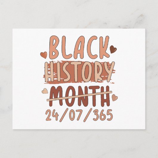 黒歴ヶ月アフロ・メラニン黒人女性アフロ ポストカード (正面)