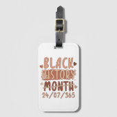 黒歴ヶ月アフロ・メラニン黒人女性アフロ ラゲッジタグ (正面縦)