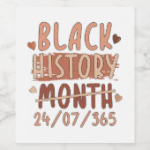 黒歴ヶ月アフロ・メラニン黒人女性アフロ ワインラベル (シングルラベル)