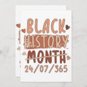 黒歴ヶ月アフロ・メラニン黒人女性アフロ 招待状 (正面/裏面)