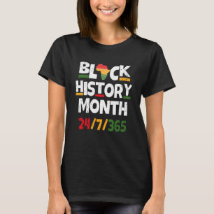 黒歴ヶ月アフロ・メラニン黒人女性アフロ Tシャツ