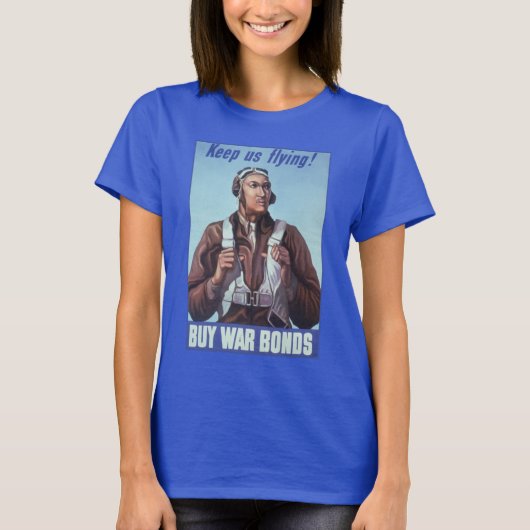 黒歴史のアイコン：第二次世界大戦の飛行士たち、アメリカのパイロットたち Tシャツ (正面)