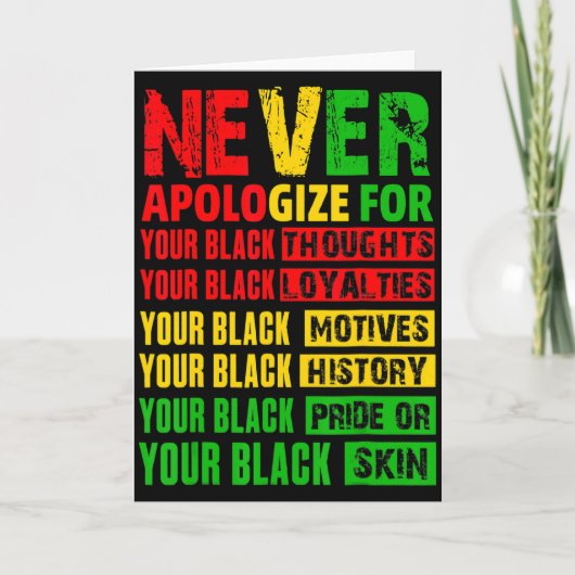 黒歴史を誇りに思え 黒人歴史月間 アフリカンアメリカンTシャツ カード (正面)
