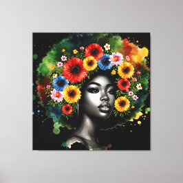 黒歴史月メラニン男性女性子供 キャンバスプリント