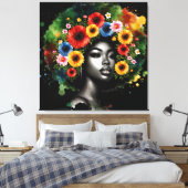 黒歴史月メラニン男性女性子供 キャンバスプリント (インサイチュ (寝室))