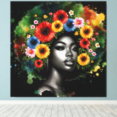 黒歴史月メラニン男性女性子供 キャンバスプリント (インサイチュ (ウッドフロア))