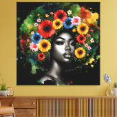 黒歴史月メラニン男性女性子供 キャンバスプリント (インサイチュ (リビング))