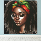 黒歴史月メラニン男性女性子供 キャンバスプリント (インサイチュ (ウッドフロア))