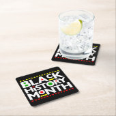 黒歴史月メラニン男性女性子供 スクエアペーパーコースター (インサイチュ)