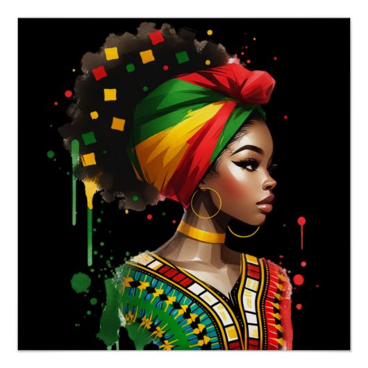 黒歴史月メラニン男性女性子供 ポスター (正面)