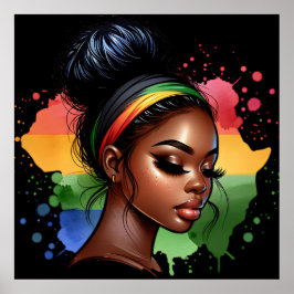 黒歴史月メラニン男性女性子供 ポスター