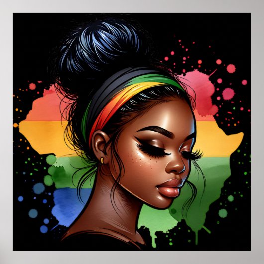 黒歴史月メラニン男性女性子供 ポスター (正面)