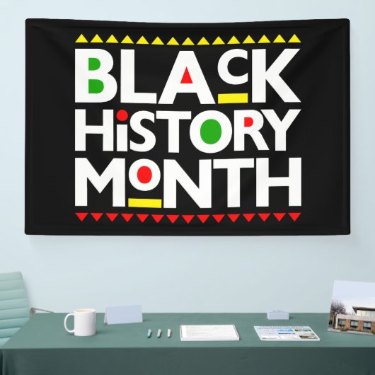 黒歴史月メラニン男性女性子供 横断幕 (トレードショー)