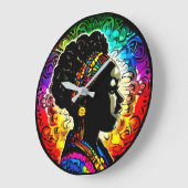 黒歴史月間かわいい女性の壁時計 ラージ壁時計 (傾斜)