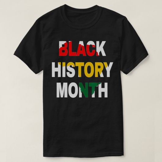 黒歴史月間アフリカンアメリカブラックプリッド Tシャツ (デザイン正面)