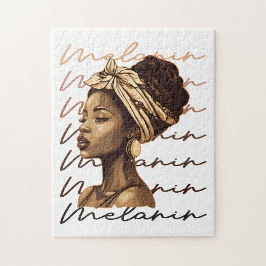 黒歴史月間アフリカンアメリカブラックメラニン ジグソーパズル (縦)