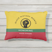 黒歴史月間アフリカンアメリカン曲線文字 アウトドアクッション (裏面)