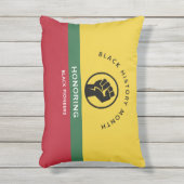 黒歴史月間アフリカンアメリカン曲線文字 アウトドアクッション (正面(縦))