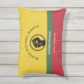 黒歴史月間アフリカンアメリカン曲線文字 アウトドアクッション (裏面(縦))