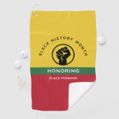 黒歴史月間アフリカンアメリカン曲線文字 ゴルフタオル (インサイチュ)