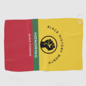 黒歴史月間アフリカンアメリカン曲線文字 ゴルフタオル (横)