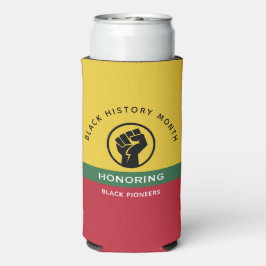 黒歴史月間アフリカンアメリカン曲線文字 スリム缶クーラー