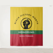 黒歴史月間アフリカンアメリカン曲線文字 タペストリー (正面)