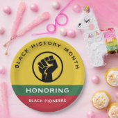 黒歴史月間アフリカンアメリカン曲線文字 ペーパープレート (パーティー)