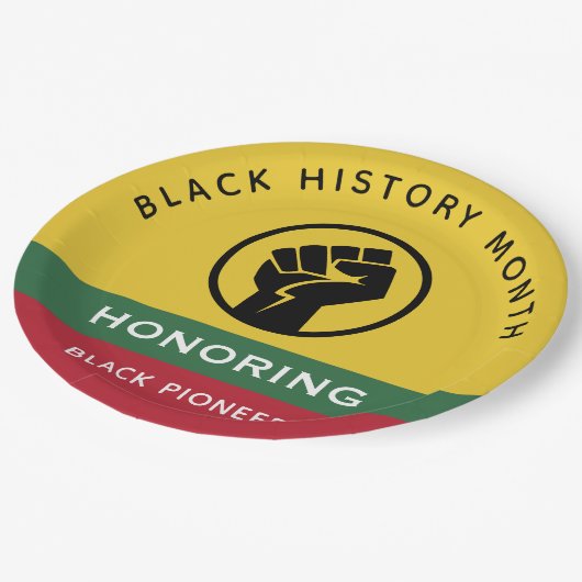黒歴史月間アフリカンアメリカン曲線文字 ペーパープレート (アングル)