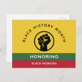 黒歴史月間アフリカンアメリカン曲線文字 ポストカード (正面/裏面)