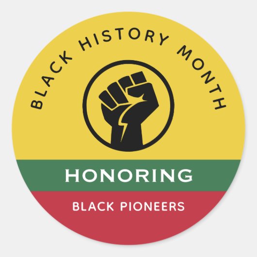 黒歴史月間アフリカンアメリカン曲線文字 ラウンドシール (正面)