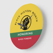 黒歴史月間アフリカンアメリカン曲線文字 ラージ壁時計 (傾斜)