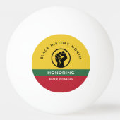 黒歴史月間アフリカンアメリカン曲線文字 卓球ボール (正面)