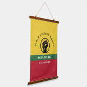 黒歴史月間アフリカンアメリカン曲線文字 吊り下げ型タペストリー (傾斜あり)