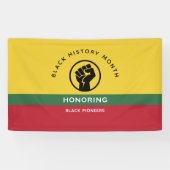 黒歴史月間アフリカンアメリカン曲線文字 横断幕 (横)