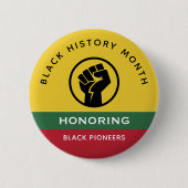 黒歴史月間アフリカンアメリカン曲線文字 缶バッジ (正面)