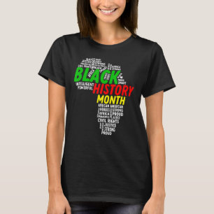 黒歴史月間アフリカ地図アフリカ系アメリカ人R Tシャツ