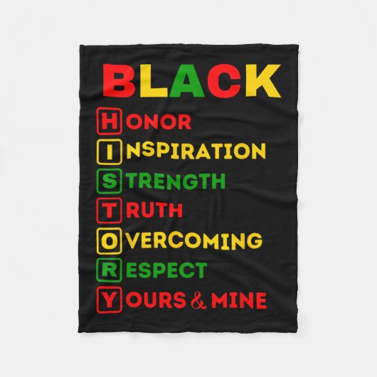 黒歴史月間アフリカ系アメリカ人プライドセレブラ フリースブランケット (正面)