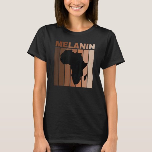 黒歴史月間アフリカ系アメリカ人プライドメラニン Tシャツ (正面)