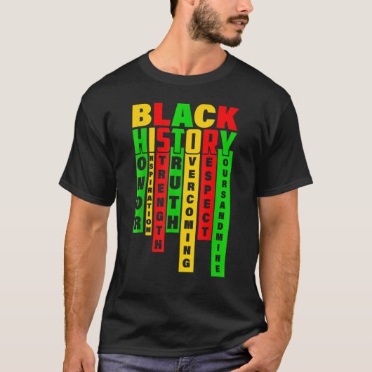 黒歴史月間アフリカ系アメリカ人プライドメラニン Tシャツ (正面)
